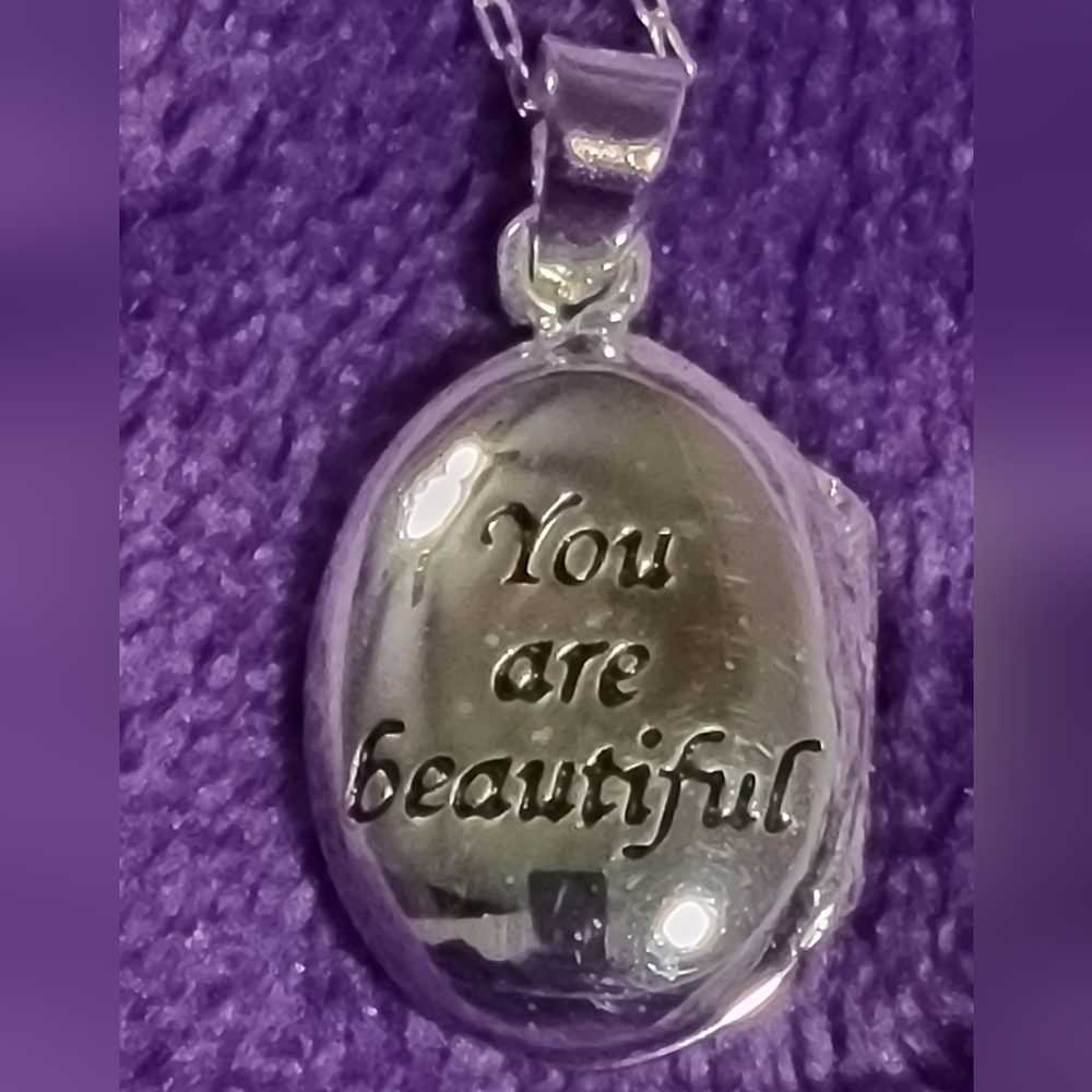Sterling Silver Butterfly Locket With Sterling Silver Chain - Picture 3 of 11